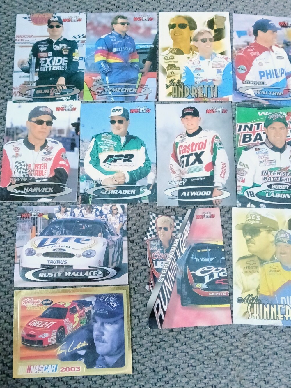 Vintage Nascar sports cards mixed card lot Labonte, Wallace, Harvick, Schrader